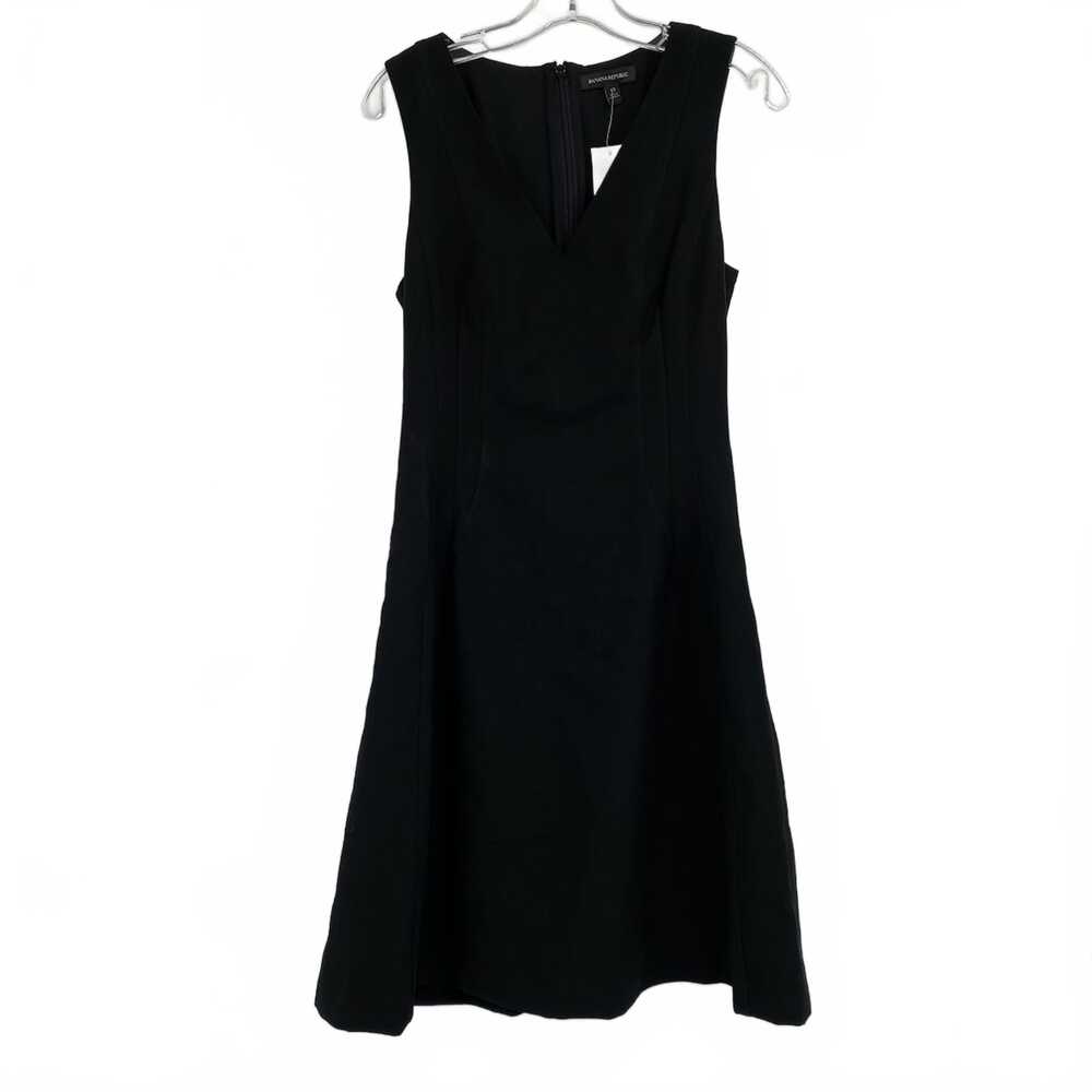Banana Republic Black V-Neck Fit and Flare Mini Dress | Womens 10